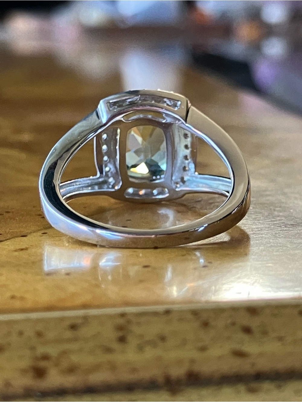 Genuine Green Labradorite Sterling Silver Ring Size 6 - Picture 4 of 9